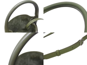 極美品 CELINE セリーヌ ハンドバッグ ショルダーバッグ 2way ビッグバッグ ナノ バスケット 187243A4T カーキ カーフスキン 中古 4b004210
