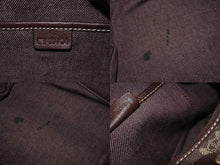 Load image into Gallery viewer, CELINE セリーヌ ミニバッグ ポーチ ハンドバッグ マカダム CY 00/24 CHINA製 デニム レザー ボルドー ゴールド金具 美品 中古 4b004214