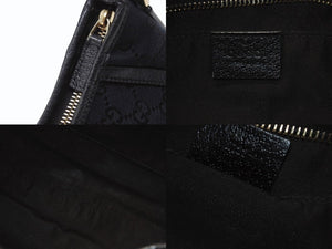 GUCCI グッチ アビー ワンショルダーバッグ セミショルダー ハンドバッグ 130939 GGキャンバス レザー ブラック 美品 中古 4b004216