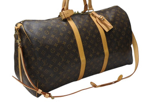 LOUIS VUITTON ルイヴィトン キーポル55 ボストンバッグ M41424 モノグラム PVC レザー ブラウン 美品 中古 4b004219