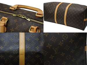LOUIS VUITTON ルイヴィトン キーポル55 ボストンバッグ M41424 モノグラム PVC レザー ブラウン 美品 中古 4b004219
