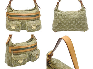 LOUIS VUITTON ルイヴィトン バギーPM ショルダーバッグ M95213 モノグラムデニム カーキ ゴールド 美品 中古 4b004221