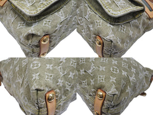 LOUIS VUITTON ルイヴィトン バギーPM ショルダーバッグ M95213 モノグラムデニム カーキ ゴールド 美品 中古 4b004221