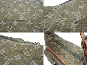 LOUIS VUITTON ルイヴィトン バギーPM ショルダーバッグ M95213 モノグラムデニム カーキ ゴールド 美品 中古 4b004221