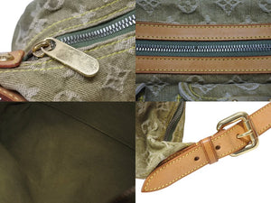 LOUIS VUITTON ルイヴィトン バギーPM ショルダーバッグ M95213 モノグラムデニム カーキ ゴールド 美品 中古 4b004221