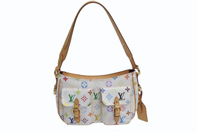 極美品 LOUIS VUITTON ルイヴィトン 村上隆 ショルダーバッグ ロッジ PM M40053 ホワイト マルチカラー 中古 4b004223