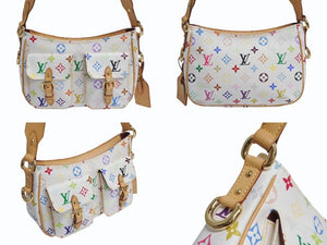 極美品 LOUIS VUITTON ルイヴィトン 村上隆 ショルダーバッグ ロッジ PM M40053 ホワイト マルチカラー 中古 4b004223