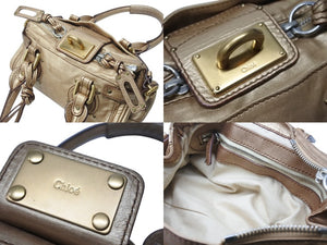 CHLOE クロエ パディントン 南京錠 ミニ ハンドバッグ 01-07-51-5191 レザー ゴールド ゴールド金具 美品 中古 4b004224
