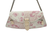 Load image into Gallery viewer, CHRISTIAN DIOR クリスチャンディオール トロッターライン ショルダーバッグ BO N 1024 ホワイト ピンク シルバー金具 美品 中古 4b004228