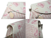 Load image into Gallery viewer, CHRISTIAN DIOR クリスチャンディオール トロッターライン ショルダーバッグ BO N 1024 ホワイト ピンク シルバー金具 美品 中古 4b004228