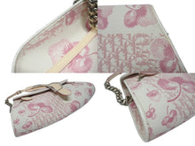 Load image into Gallery viewer, CHRISTIAN DIOR クリスチャンディオール トロッターライン ショルダーバッグ BO N 1024 ホワイト ピンク シルバー金具 美品 中古 4b004228