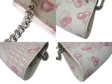 Load image into Gallery viewer, CHRISTIAN DIOR クリスチャンディオール トロッターライン ショルダーバッグ BO N 1024 ホワイト ピンク シルバー金具 美品 中古 4b004228