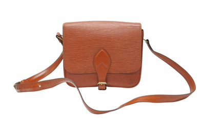 LOUIS VUITTON ルイヴィトン カルトシエールMM ショルダーバッグ M52243 エピレザー ブラウン ゴールド金具 美品 中古 4b004229