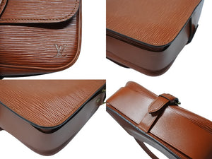 LOUIS VUITTON ルイヴィトン カルトシエールMM ショルダーバッグ M52243 エピレザー ブラウン ゴールド金具 美品 中古 4b004229