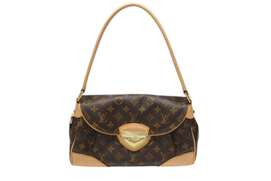 極美品 LOUIS VUITTON ルイヴィトン モノグラム ビバリーMM ショルダーバッグ M40121 モノグラム ゴールド金具 中古 4b004230