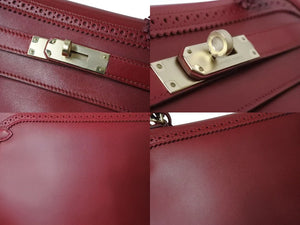 HERMES エルメス ハンドバッグ ケリー35 □P刻 ギリーズ ルビー レッド エバーカーフ ゴールド金具 美品 中古 4b004231