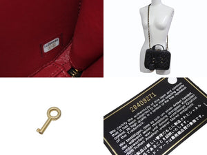 新品同様 CHANEL シャネル CCフィリグリー バニティバッグ ショルダーバッグ 28番台 キャビアスキン ブラック ゴールド金具 中古 4b004233