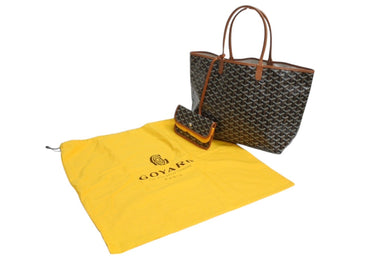 新品未使用 GOYARD ゴヤール サンルイPM バッグ トートバッグ STLOUIPMLTY01CL01P ブラウン PVC レザー 中古 4b004234