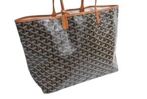新品未使用 GOYARD ゴヤール サンルイPM バッグ トートバッグ STLOUIPMLTY01CL01P ブラウン PVC レザー 中古 4b004234