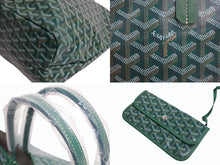 Load image into Gallery viewer, 新品未使用 GOYARD ゴヤール サンルイPM バッグ トートバッグ STLOUIPMLTY09CL09P PVC レザー ヘリンボーン グリーン 中古 4b004235