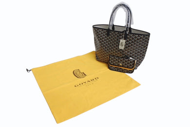 新品未使用 GOYARD ゴヤール サンルイPM バッグ トートバッグ STLOUIPMLTY01CL01P ブラック PVC レザー 中古 4b004236