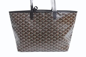新品未使用 GOYARD ゴヤール サンルイPM バッグ トートバッグ STLOUIPMLTY01CL01P ブラック PVC レザー 中古 4b004236