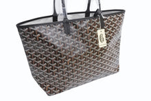 Load image into Gallery viewer, 新品未使用 GOYARD ゴヤール サンルイPM バッグ トートバッグ STLOUIPMLTY01CL01P ブラック PVC レザー 中古 4b004236