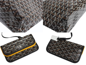 新品未使用 GOYARD ゴヤール サンルイPM バッグ トートバッグ STLOUIPMLTY01CL01P ブラック PVC レザー 中古 4b004236