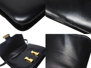 HERMES エルメス コンスタンス 23 ショルダーバッグ ボックスカーフ ブラック ゴールド金具 ○N刻印 (1984年製) 中古 4b004241