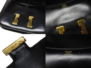 HERMES エルメス コンスタンス 23 ショルダーバッグ ボックスカーフ ブラック ゴールド金具 ○N刻印 (1984年製) 中古 4b004241