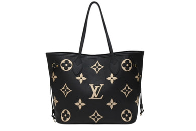 極美品 LOUIS VUITTON ルイヴィトン トートバッグ M58907 モノグラムアンプラント ネヴァーフル MM ブラック 中古 4b004243