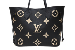 極美品 LOUIS VUITTON ルイヴィトン トートバッグ M58907 モノグラムアンプラント ネヴァーフル MM ブラック 中古 4b004243