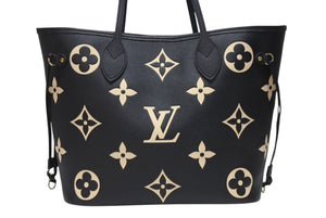 極美品 LOUIS VUITTON ルイヴィトン トートバッグ M58907 モノグラムアンプラント ネヴァーフル MM ブラック 中古 4b004243