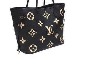 極美品 LOUIS VUITTON ルイヴィトン トートバッグ M58907 モノグラムアンプラント ネヴァーフル MM ブラック 中古 4b004243