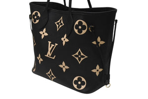 極美品 LOUIS VUITTON ルイヴィトン トートバッグ M58907 モノグラムアンプラント ネヴァーフル MM ブラック 中古 4b004243