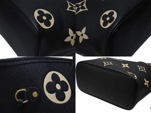 極美品 LOUIS VUITTON ルイヴィトン トートバッグ M58907 モノグラムアンプラント ネヴァーフル MM ブラック 中古 4b004243