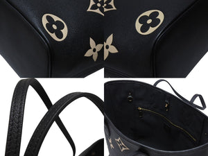 極美品 LOUIS VUITTON ルイヴィトン トートバッグ M58907 モノグラムアンプラント ネヴァーフル MM ブラック 中古 4b004243