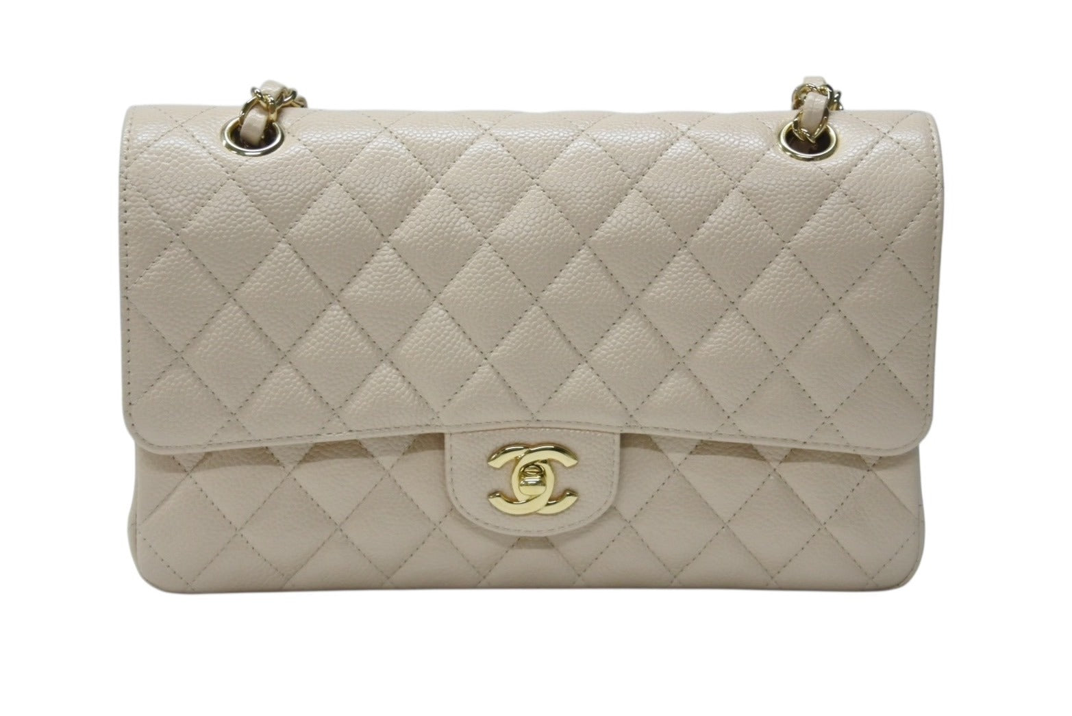 CHANEL WOC ホワイト キャビアスキン シルバー金具 正規品 マトラッセ シャネル CHANEL ショルダーバッグ キャビアスキン