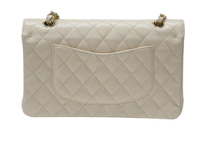 極美品 CHANEL シャネル マトラッセ25 Wフラップ Wチェーンショルダーバッグ 13番台 キャビアスキン A1112 ベージュ ゴールド金具 中古 4b004244