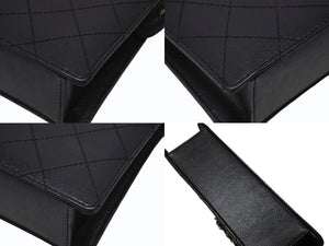 極美品 CHANEL シャネル マトラッセライン チェーンショルダーバッグ キャビアスキン ブラック シルバー金具 中古 4b004247