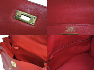 HERMES エルメス KELLY ケリー 32 内縫い 2WAY バッグ ヴォーガリバー ルージュヴィフ ゴールド金具 □D刻印 2000年製 美品 中古 4b004248