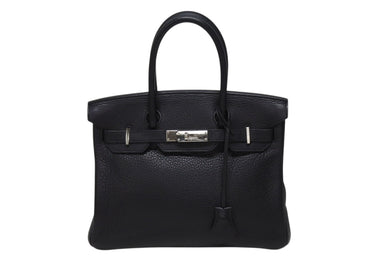 HERMES エルメス バーキン30 ハンドバッグ トゴ ネイビー シルバー金具 T刻印 美品 中古 4b004250