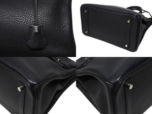HERMES エルメス バーキン30 ハンドバッグ トゴ ネイビー シルバー金具 T刻印 美品 中古 4b004250