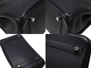 HERMES エルメス バーキン30 ハンドバッグ トゴ ネイビー シルバー金具 T刻印 美品 中古 4b004250