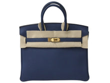 Load image into Gallery viewer, 新品未使用 HERMES エルメス ハンドバッグ B刻印 バーキン25 ブルードプリュス ゴールド金具トゴ 中古 4b004251