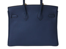 Load image into Gallery viewer, 新品未使用 HERMES エルメス ハンドバッグ B刻印 バーキン25 ブルードプリュス ゴールド金具トゴ 中古 4b004251