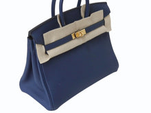Load image into Gallery viewer, 新品未使用 HERMES エルメス ハンドバッグ B刻印 バーキン25 ブルードプリュス ゴールド金具トゴ 中古 4b004251