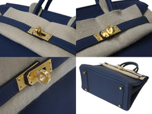 Load image into Gallery viewer, 新品未使用 HERMES エルメス ハンドバッグ B刻印 バーキン25 ブルードプリュス ゴールド金具トゴ 中古 4b004251