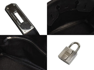 極美品 HERMES エルメス BIRKIN バーキン35 ブラック ゴールド金具 トリヨンクレマンス ハンドバッグ □N刻印 中古 4b000219