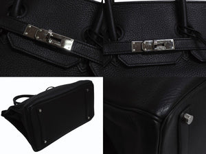 極美品 HERMES エルメス BIRKIN バーキン35 ブラック ゴールド金具 トリヨンクレマンス ハンドバッグ □N刻印 中古 4b000219